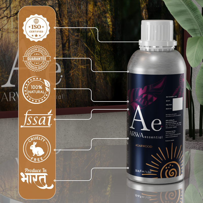 ARWA Essential certifications - ISO certified, premium quality guarantee, 100% natural, FSSAI, cruelty free, produced in India