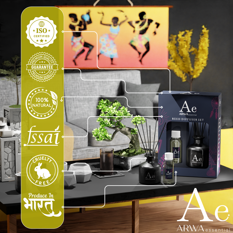 ARWA Essential certifications - ISO certified, premium quality guarantee, 100% natural, FSSAI, cruelty free, produced in India