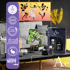 ARWA Essential certifications - ISO certified, premium quality guarantee, 100% natural, FSSAI, cruelty free, produced in India