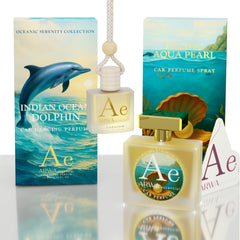 Indian Ocean Dolphin Hanging Car Perfume 10ml + Pacific Aqua Pearl Car Perfume Spray 50ml