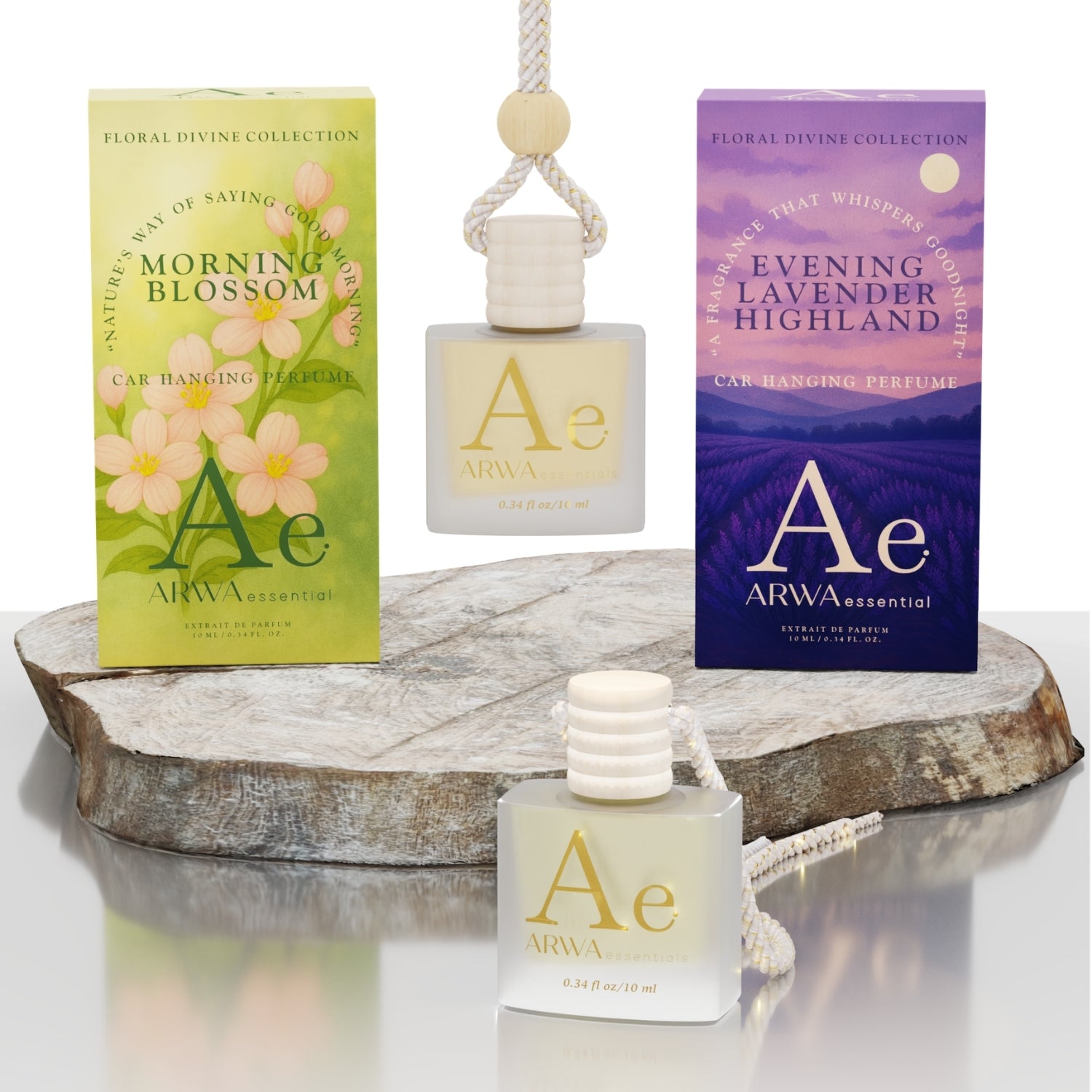 Morning Blossom + Evening Lavender Highland Hanging Car Perfume | 10ml + 10ml