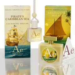Pirate’s Caribbean Sea Hanging Car Perfume 10ml + Arabian Sea Mirage Car Perfume Spray 50ml