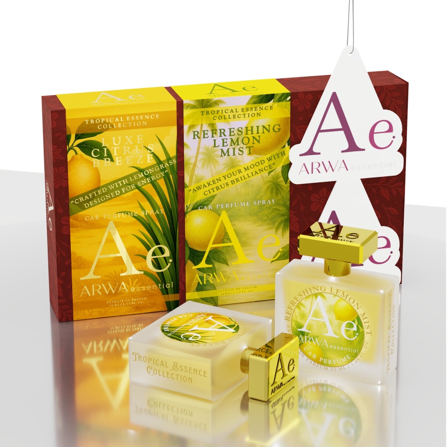 Refreshing Lemon Mist + Luxe Citrus Breeze Car Perfume Spray | 50ml x 2