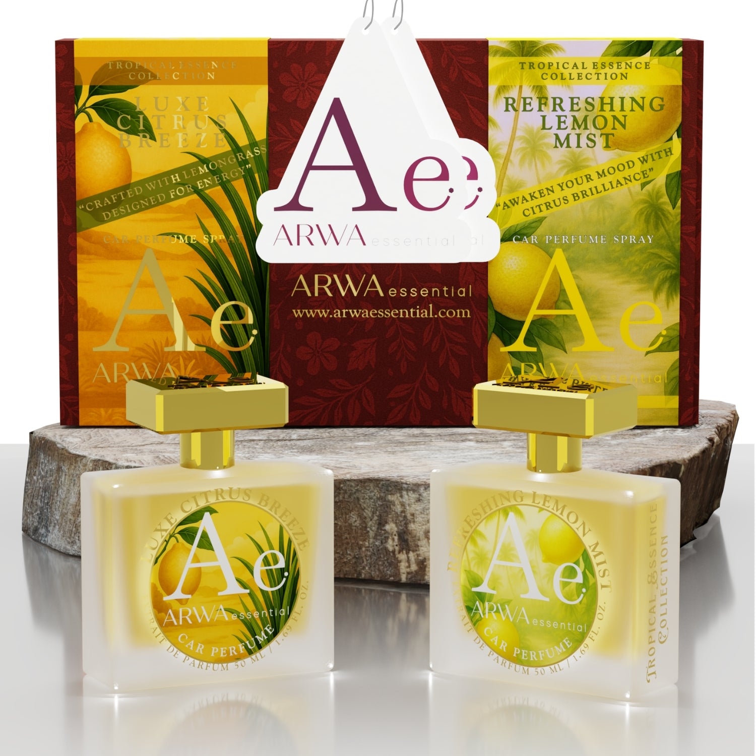 Refreshing Lemon Mist + Luxe Citrus Breeze Car Perfume Spray | 50ml x 2