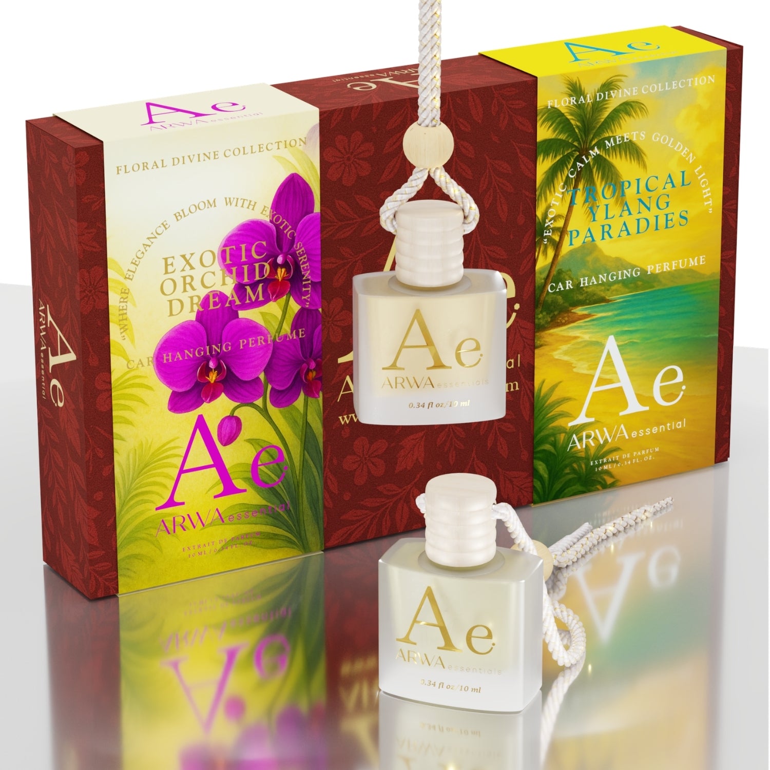 Tropical Ylang Paradise + Exotic Orchid Dream Hanging Car Perfume | 10ml + 10ml