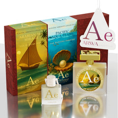 Pacific Aqua Pearl Hanging Car Perfume 10ml + Arabian Sea Mirage Car Perfume Spray 50ml