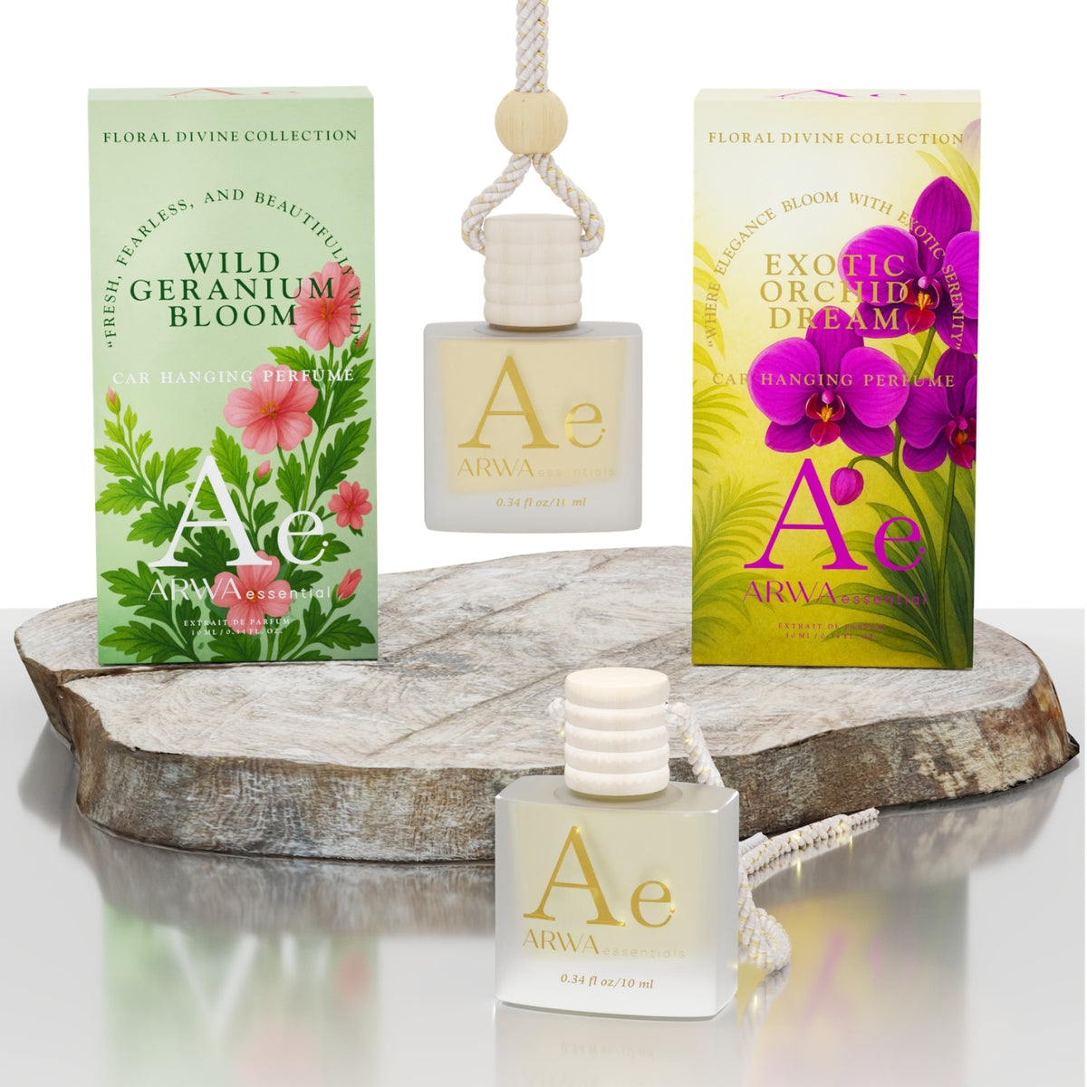 Wild Geranium Bloom + Exotic Orchid Dream Hanging Car Perfume | 10ml + 10ml