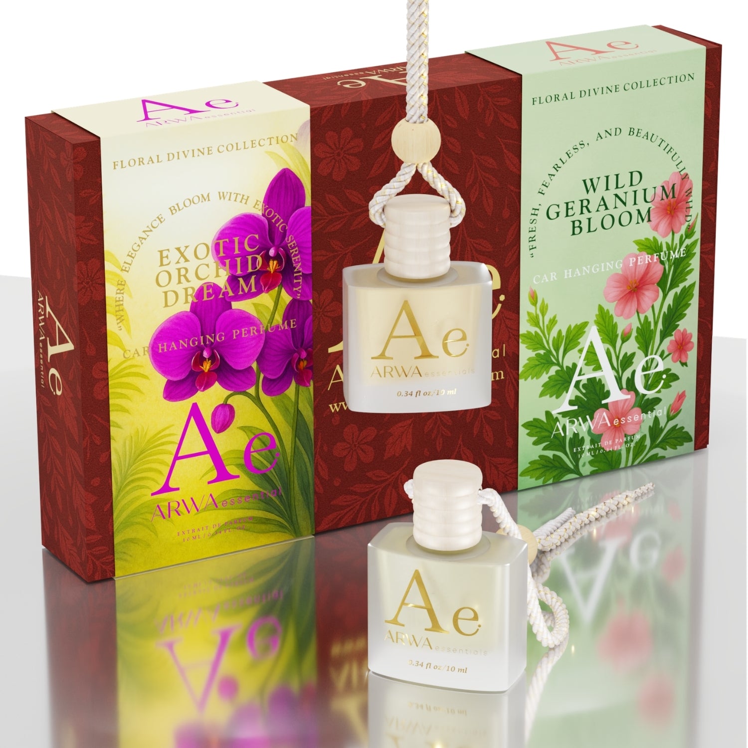 Wild Geranium Bloom + Exotic Orchid Dream Hanging Car Perfume | 10ml + 10ml