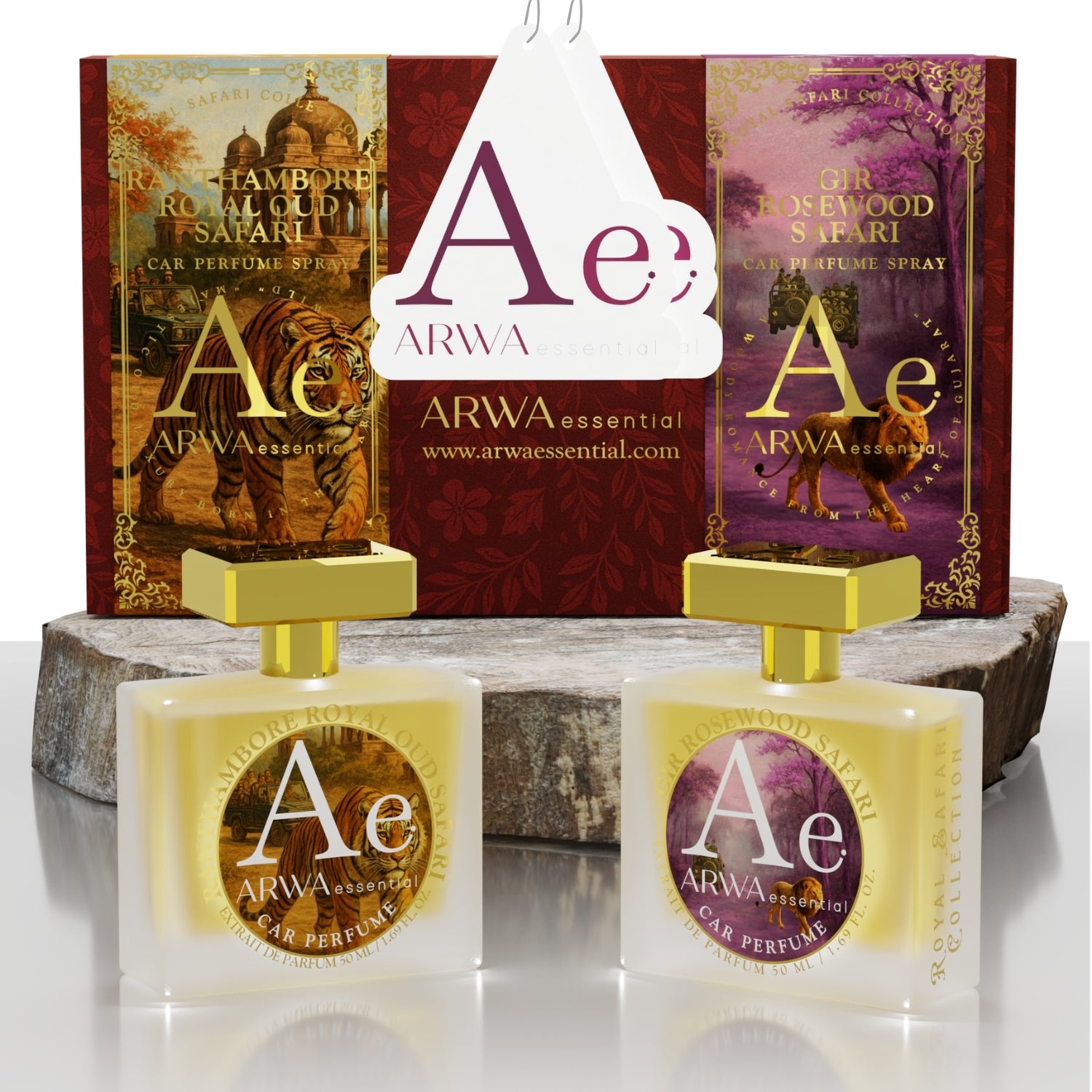 Gir Rosewood Safari + Ranthambore Royal Oud Safari Car Perfume Spray | 50ml Each