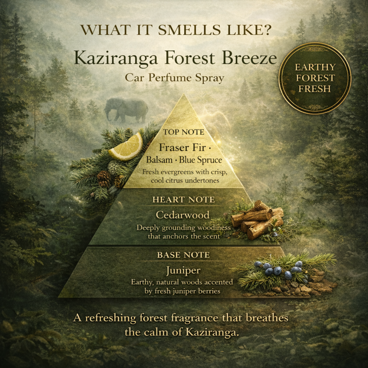 ARWA essential Kaziranga Forest Breeze Car Perfume Spray | 50ml