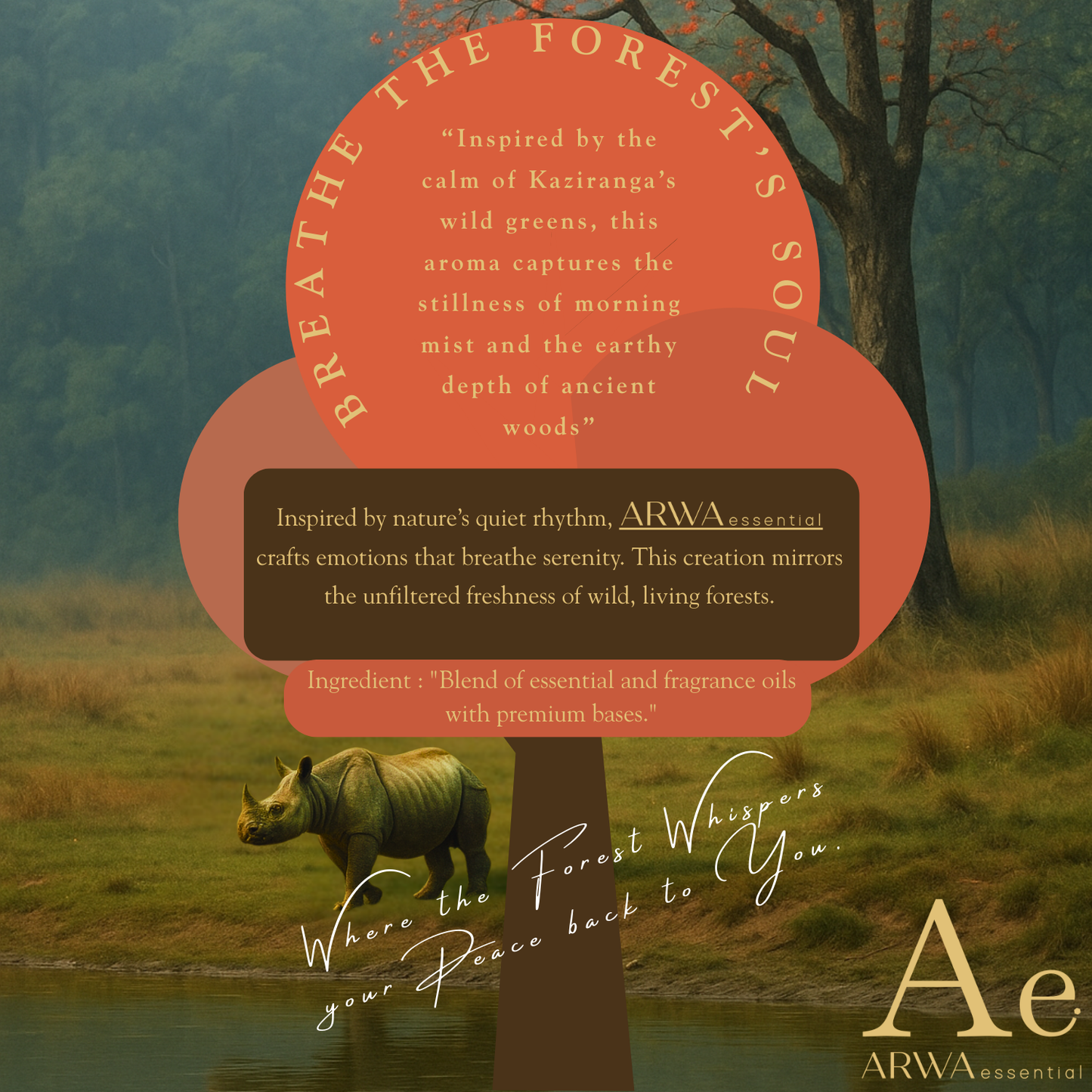 ARWA essential Kaziranga Forest Breeze Car Perfume Spray | 50ml