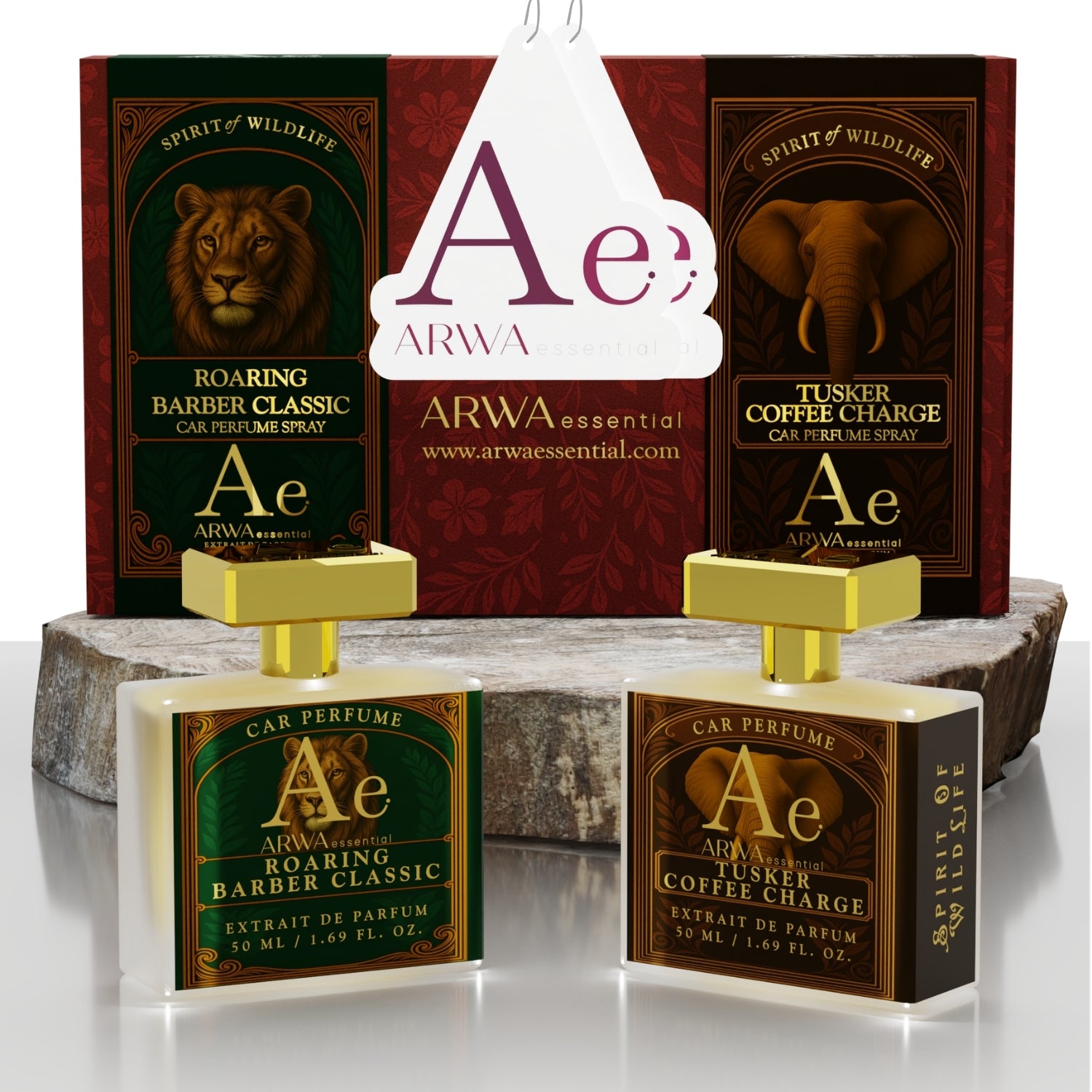 Roaring Barber Classic + Tusker Coffee Charge Car Perfume Spray | 50ml Each