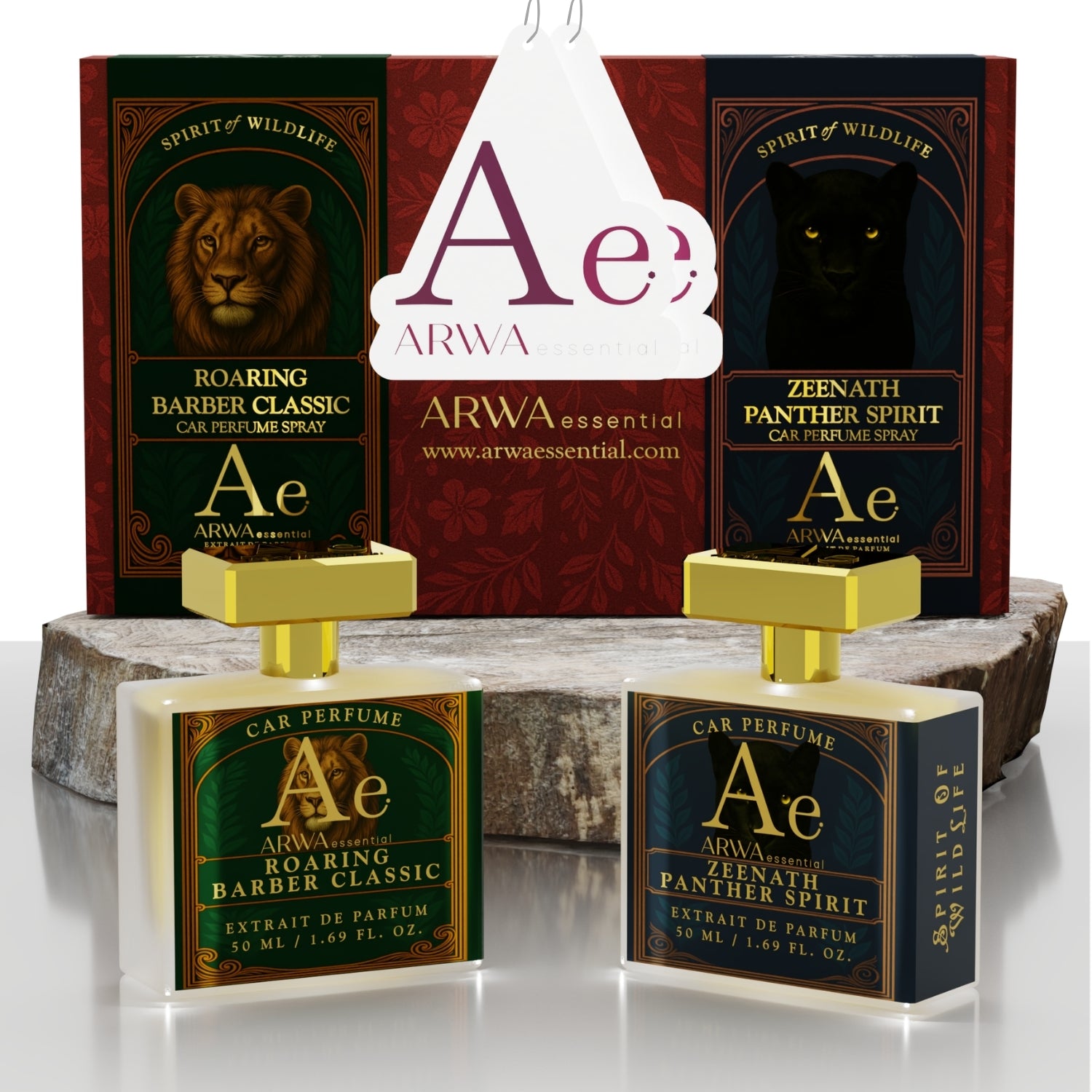 Zeenath Panther Spirit + Roaring Barber Classic Car Perfume Spray | 50ml Each