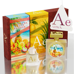 Luxe Citrus Breeze Hanging Car Perfume 10ml + Tropical Fruit Fusion Car Perfume Spray 50ml