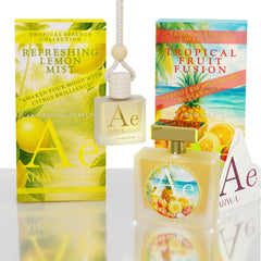 Luxe Citrus Breeze Hanging Car Perfume 10ml + Tropical Fruit Fusion Car Perfume Spray 50ml