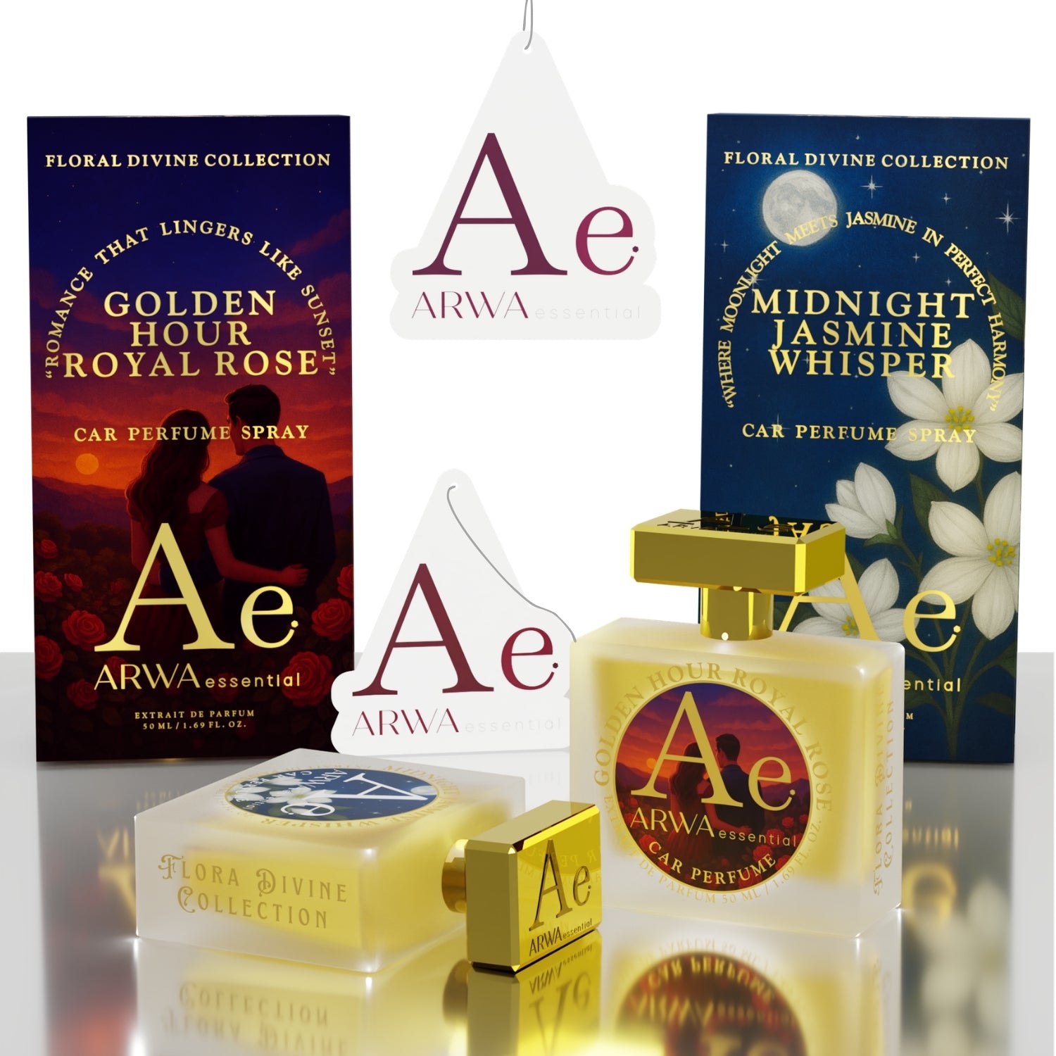Golden Hour Royal Rose + Midnight Jasmine Whisper Car Perfume Spray | 50ml + 50ml