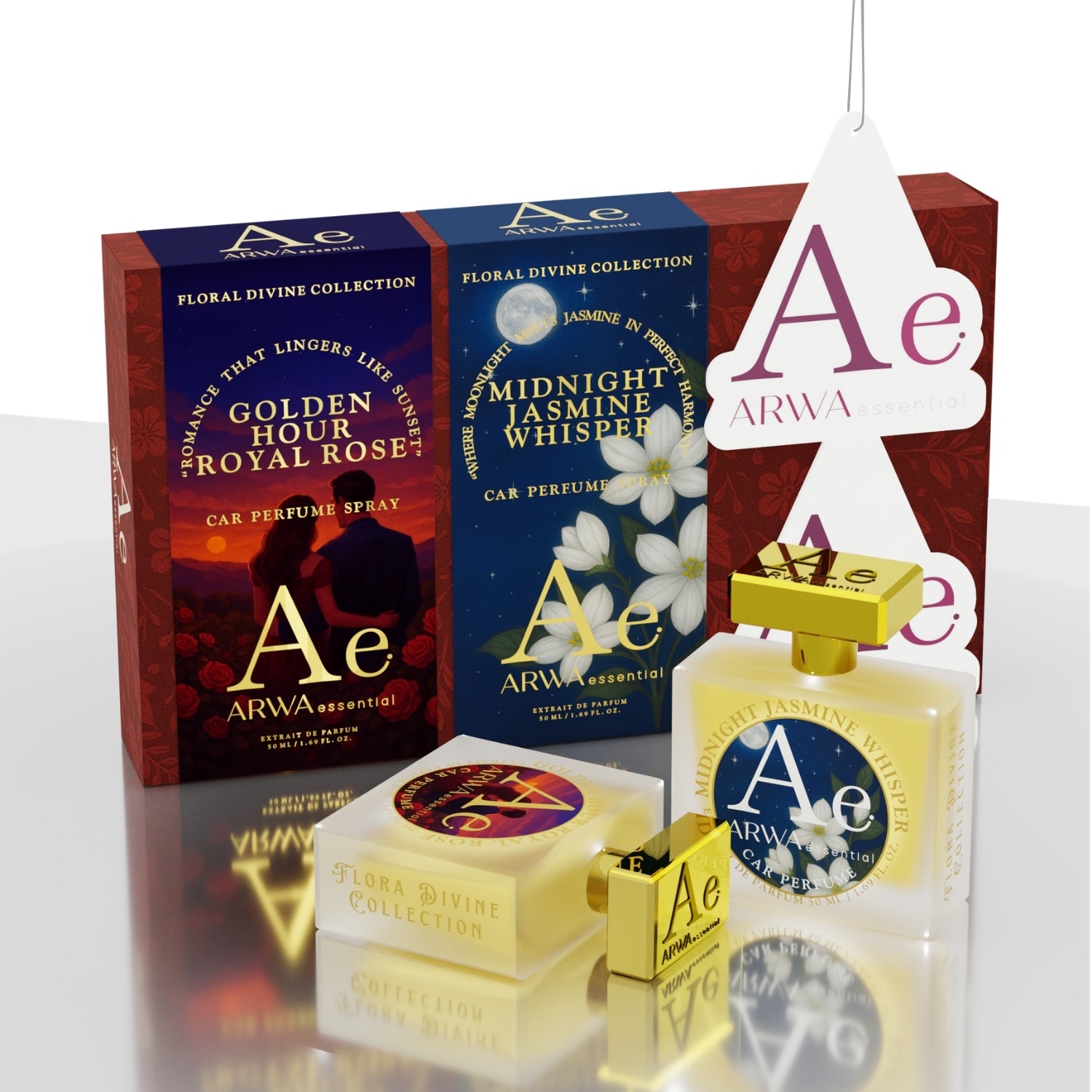 Golden Hour Royal Rose + Midnight Jasmine Whisper Car Perfume Spray | 50ml + 50ml