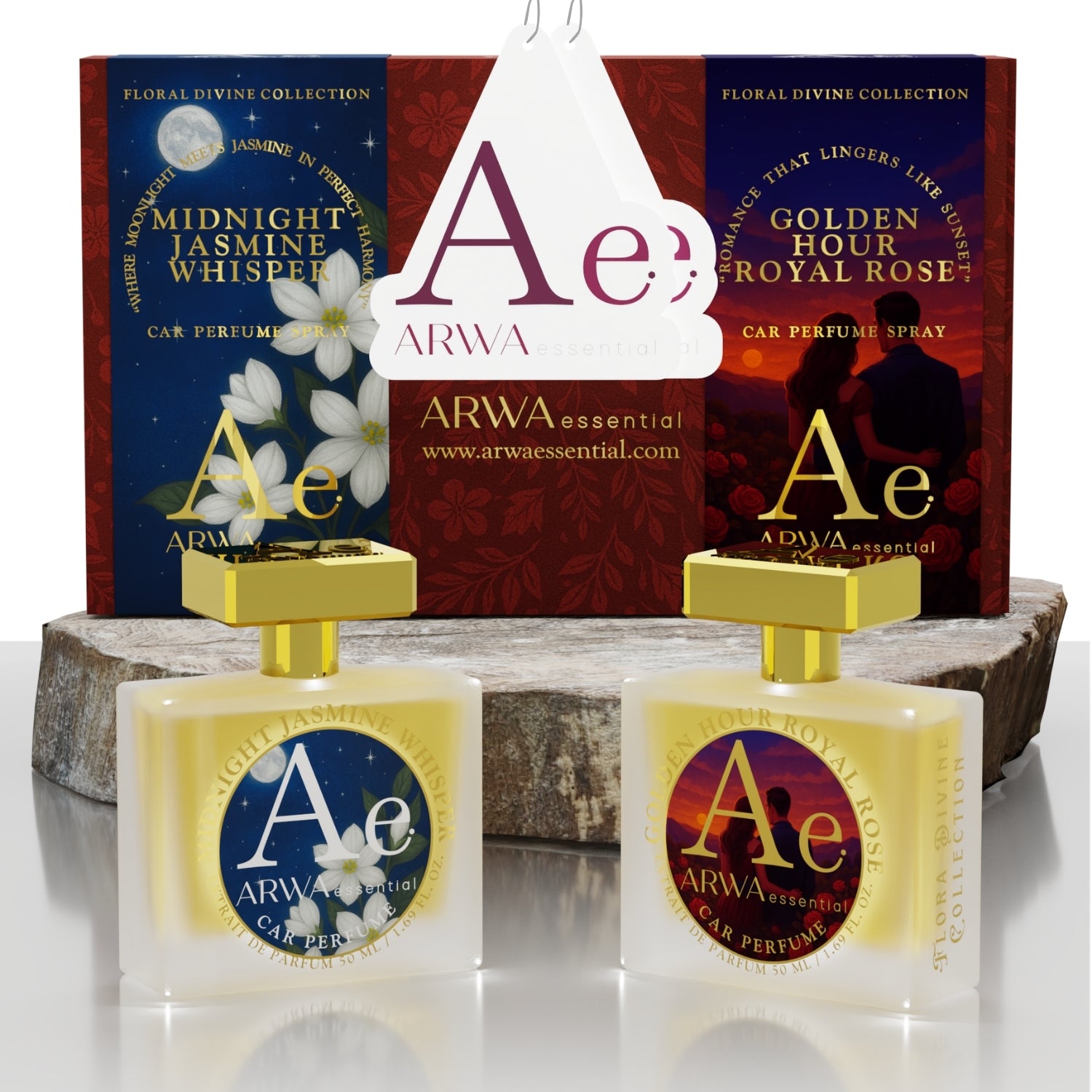 Golden Hour Royal Rose + Midnight Jasmine Whisper Car Perfume Spray | 50ml + 50ml