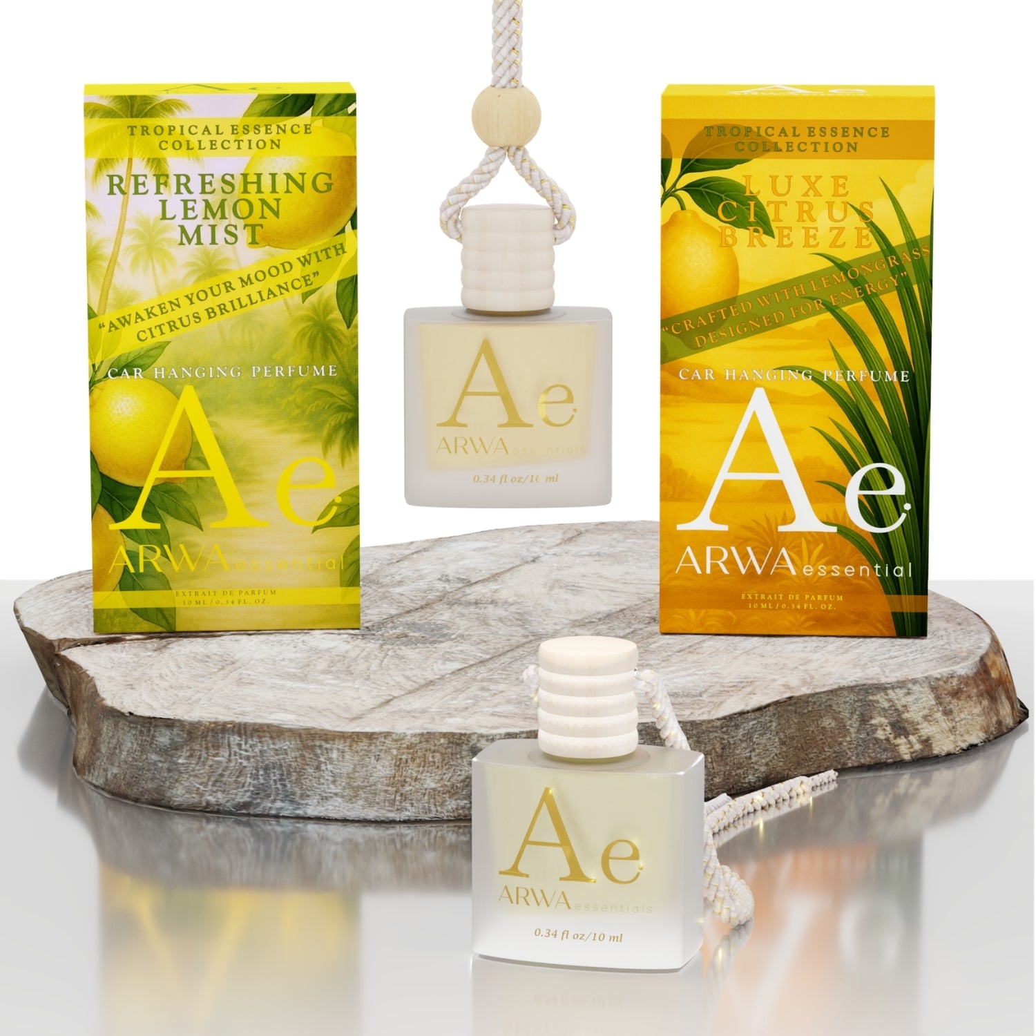 Refreshing Lemon Mist + Luxe Citrus Breeze Hanging Car Perfume | 10ml x 2