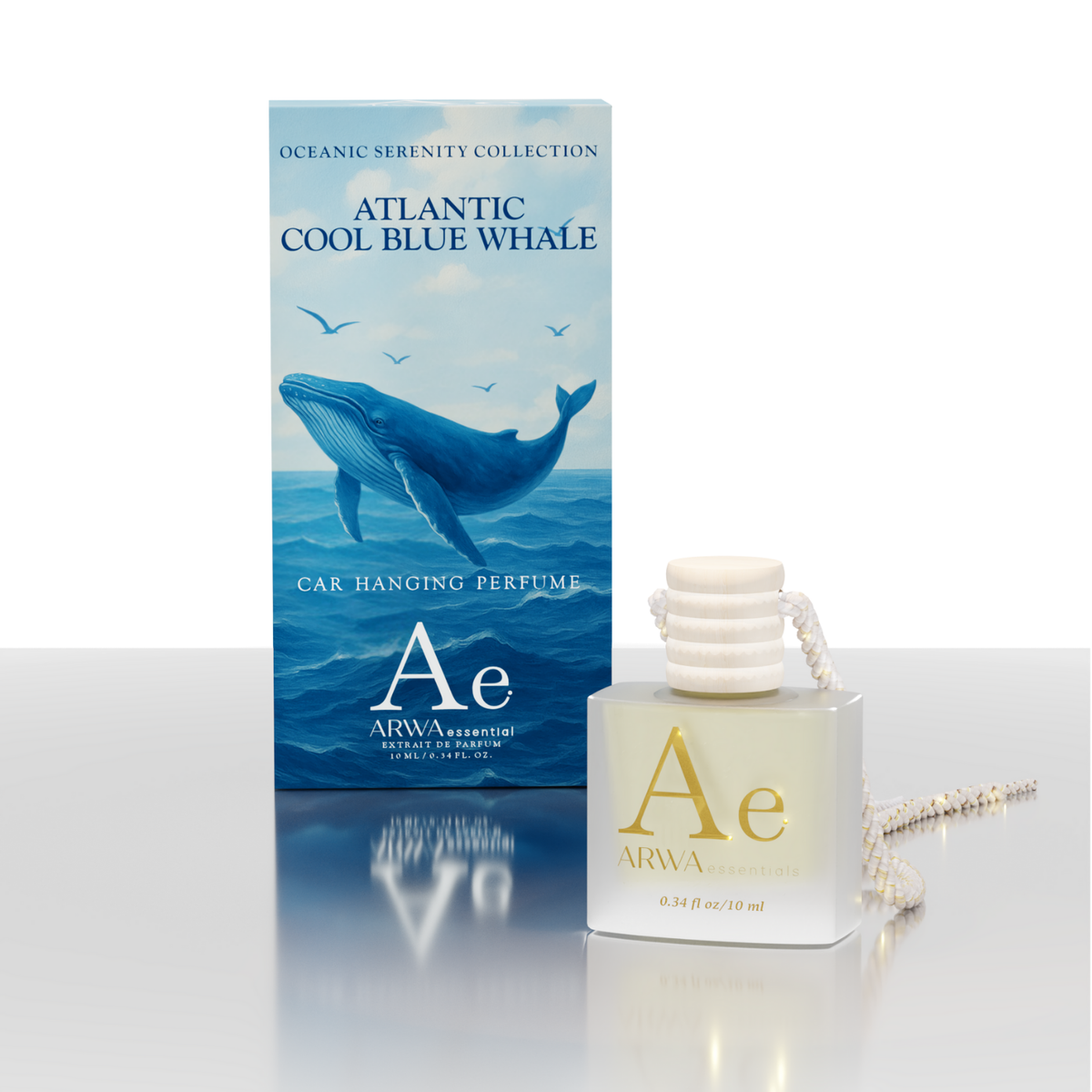Atlantic Cool Blue Whale Hanging Car Perfume 10ml | Oceanic Serenity Collection