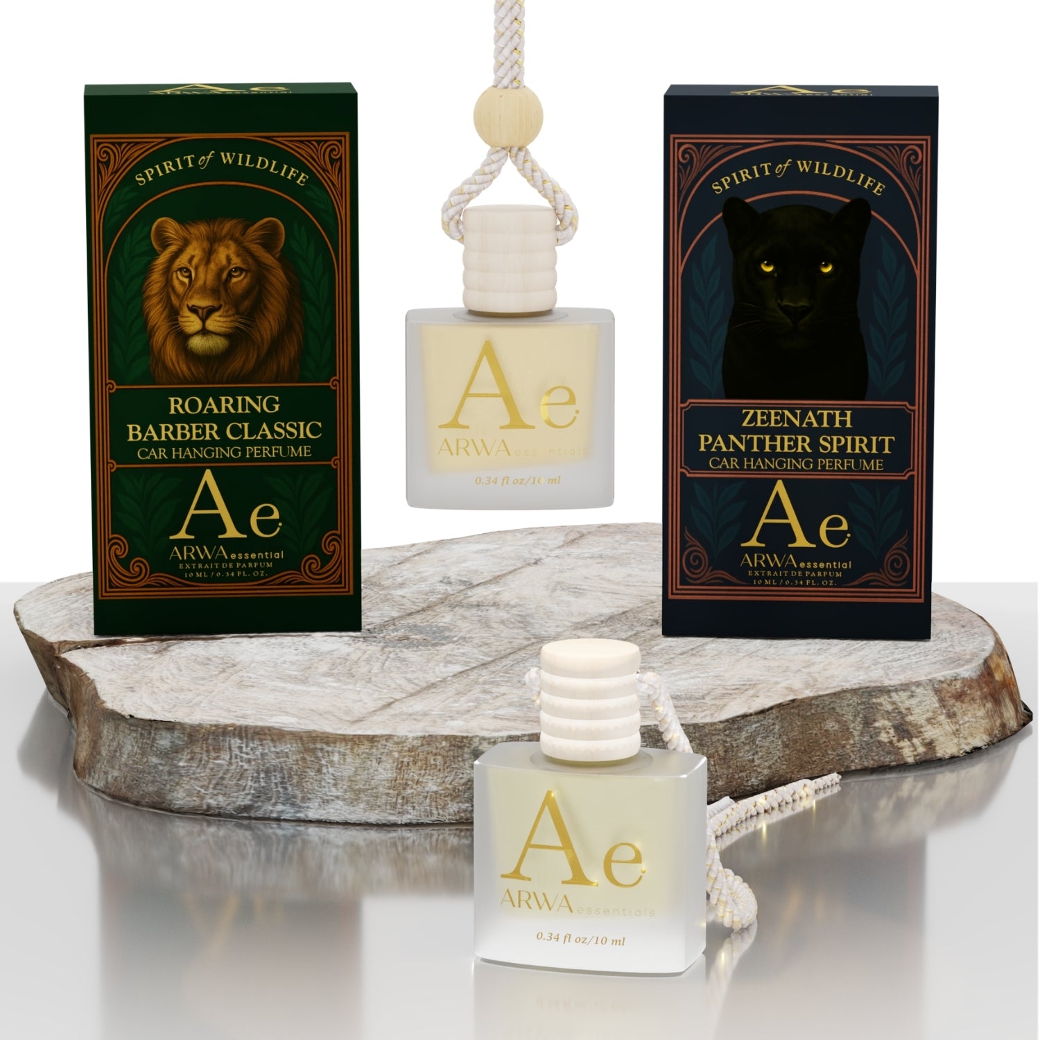 Zeenath Panther Spirit + Roaring Barber Classic Hanging Car Perfume | 10ml + 10ml